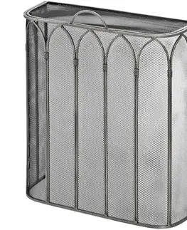 Estila Designová gotická ochrana před krb Circe v černé barvě s designem lomených oblouků 65 cm