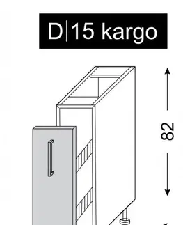 ArtExt Kuchyňská skříňka spodní AVELLINO | D15 s cargo košem Barva korpusu: Lava