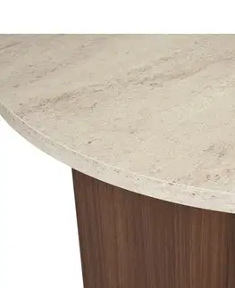 Jídelní stůl Sablin - Travertine, Milano Walnut, 