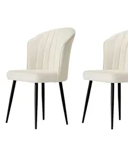 Sada jídelních židlí Rubi Cream and Black, 2 ks