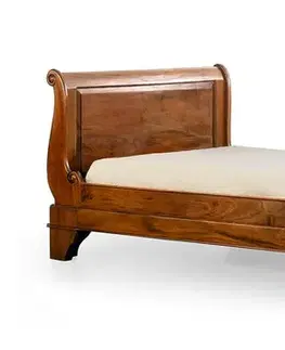 Estila Koloniální luxusní postel M-VINTAGE z masivního dřeva s vyřezáváním 105cm