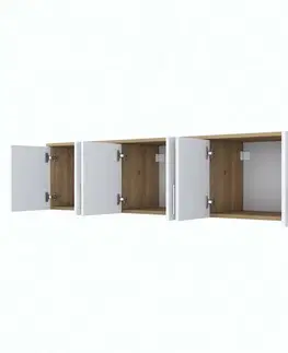 Nástěnná skříňka Ema White and Walnut