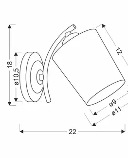 Nástěnná lampa Esnyr Lamp, chrom+černá, 1x40, stínidlo E27, bílá