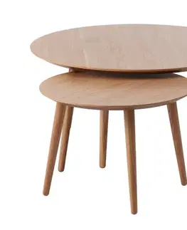 Estila Sada 2 konferenčních stolků Karena, dubově hnědá, Ø 88 cm