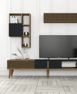 Televizní stěna Milen Walnut and Anthracite