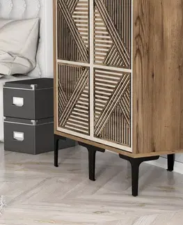 Šatní skříň Kumsal PP - Walnut, Cream