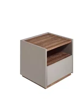 Estila Moderní obdélníkový noční stolek Forma Moderna v béžové barvě 50cm