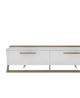 TV stolek Astrid - White, Walnut