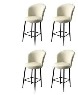 Bar Stool Set (4 Pieces) Fora - Cream, Black
