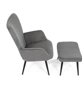 Relaxační křeslo s podnožkou L7285 GREY6, šedá
