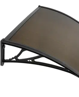 Aldotrade Dveřní stříška 120 x 80 cm nedělená Lagrada, hnědá