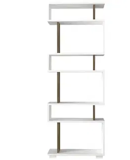 Knihovna Blok - White, Walnut