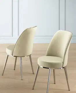 Sada židlí (6 kusů) Pefa - Cream, Chrome