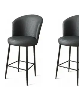 Sada barových židlí Uras Anthracite and Black, 2 ks, 2 ks
