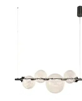 PLAYA lampa wisząca czarny pozioma 12W LED 3000K klosz bezbarwny