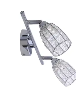 Stropní lampa Shiba chromový pásek 2x15W g9 průhledné stínidlo