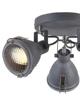 Šedá stropní lampa, nastavitelná, 3xE14, Crodo