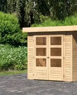 Dřevěný zahradní domek ASKOLA 2 s přístavkem 240 Lanitplast