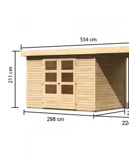 Dřevěný zahradní domek ASKOLA 4 s přístavkem 240 Lanitplast