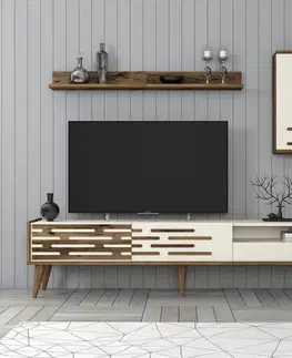 TV stěna / Sestava pod TV Valensiya - Walnut, Cream