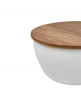 Estila Moderní kruhový konferenční stolek Sevila s úložným prostorem 60cm
