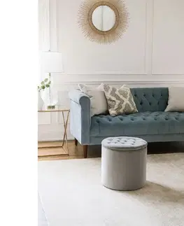 Taburet s úložným prostorem SOFT Button, šedá
