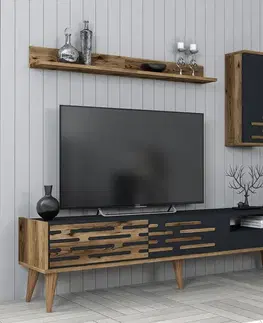 TV stěna / Sestava pod TV Valensiya - Walnut, Anthracite
