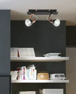 Nástěnná lampa s páskem 2X50W GU10 černá/měděná MARKUS