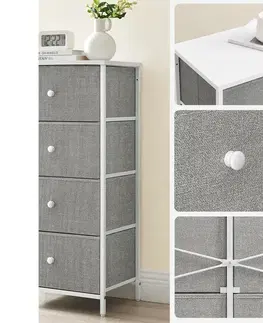 Komoda E1031 GREY, 45 cm, S