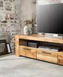Estila Stylový TV stolek z masivu Mango 170cm