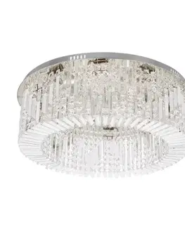 Stropní lampa MARANGA chromový plafond 10x10W E14 bezbarvé krystaly