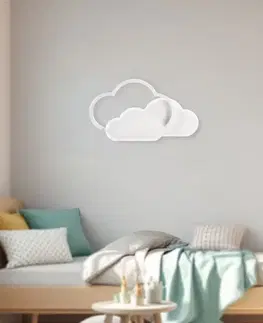 LED stropní svítidlo Clouds stropní svítidlo 24W 2800–6500K s dálkovým ovládáním, bílé stínidlo, nastavitelná barva světla, dětský pokoj, obývací pokoj