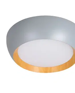 stropní lampa abruzzo šedá dřevěná stropní lampa bílé stínidlo
