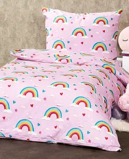 4Home Dětské bavlněné povlečení Rainbow , 140 x 200 cm, 70 x 90 cm