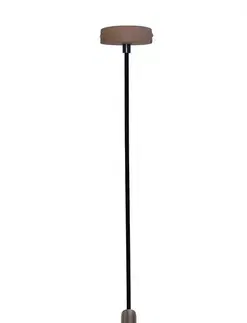 Závěsná lampa hnědá kov/dřevo E27 Flen Ledea