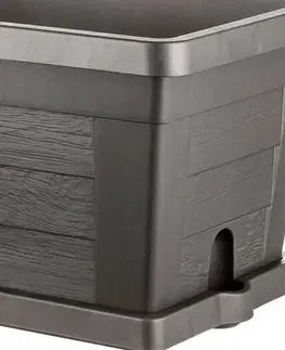 Bama Zahradní velkoobjemový truhlík Legno antracit, 60 x 30 x 25 cm, 60 cm
