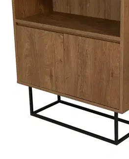 Knihovna Rea Black and Walnut