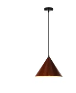 Závěsná lampa Dunca 25, černá, stínidlo 1x40, E27, tmavý ořech