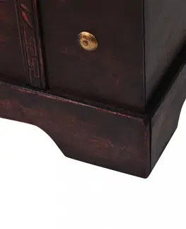 Starožitná dřevěná truhla hnědá Dekorhome