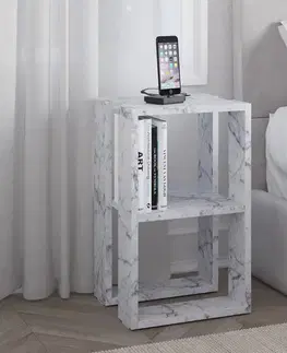 Noční stolek Lonie - Carrara Marble