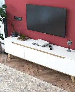Televizní stolek Dite White and Walnut