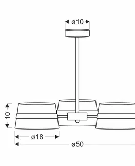 Stropní lampa Demy černá 3x40W E14 žluté stínidlo