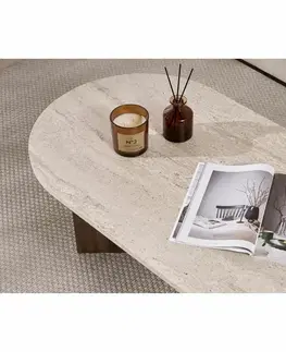 Konferenční stolek Sable - Travertine, Venezia Walnut