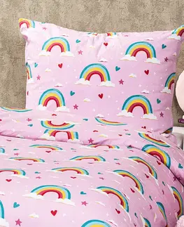 4Home Dětské bavlněné povlečení Rainbow , 140 x 200 cm, 70 x 90 cm