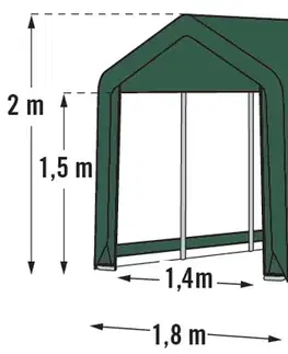Plachtový přístřešek 1,8 x 3 m zelená Dekorhome