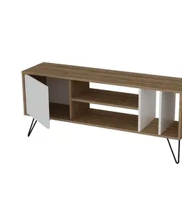 TV stolek Mistico (140) - Walnut, White