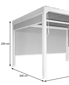 Bioklimatická pergola HWC-L41 3x3 se 3 bočními stěnami