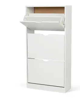 Výklopný botník POINT Slim 3, bílá