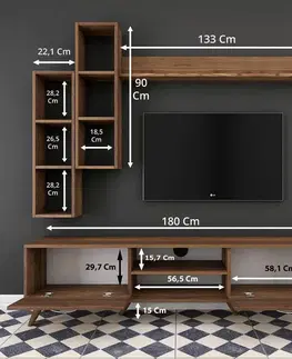 Televizní stěna Mia Walnut
