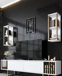 TV stěna / Sestava pod TV Gold Line - White, Black